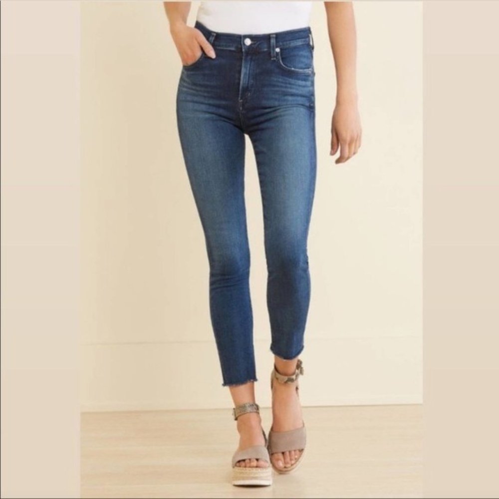 AGOLDE Dark Wash Blue Sophie Skinny Stretchy Zipper Fly Denim Jeans Size 31